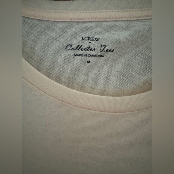 J. Crew Collection short sleeved tissue T-shirt pale peach / orange w text M - Picture 7 of 8